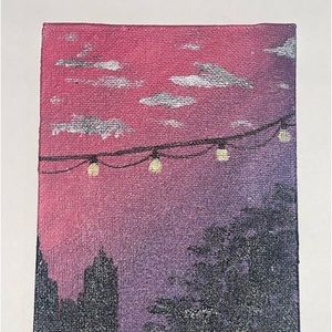 City sunset splendor canvas painting (send offers)